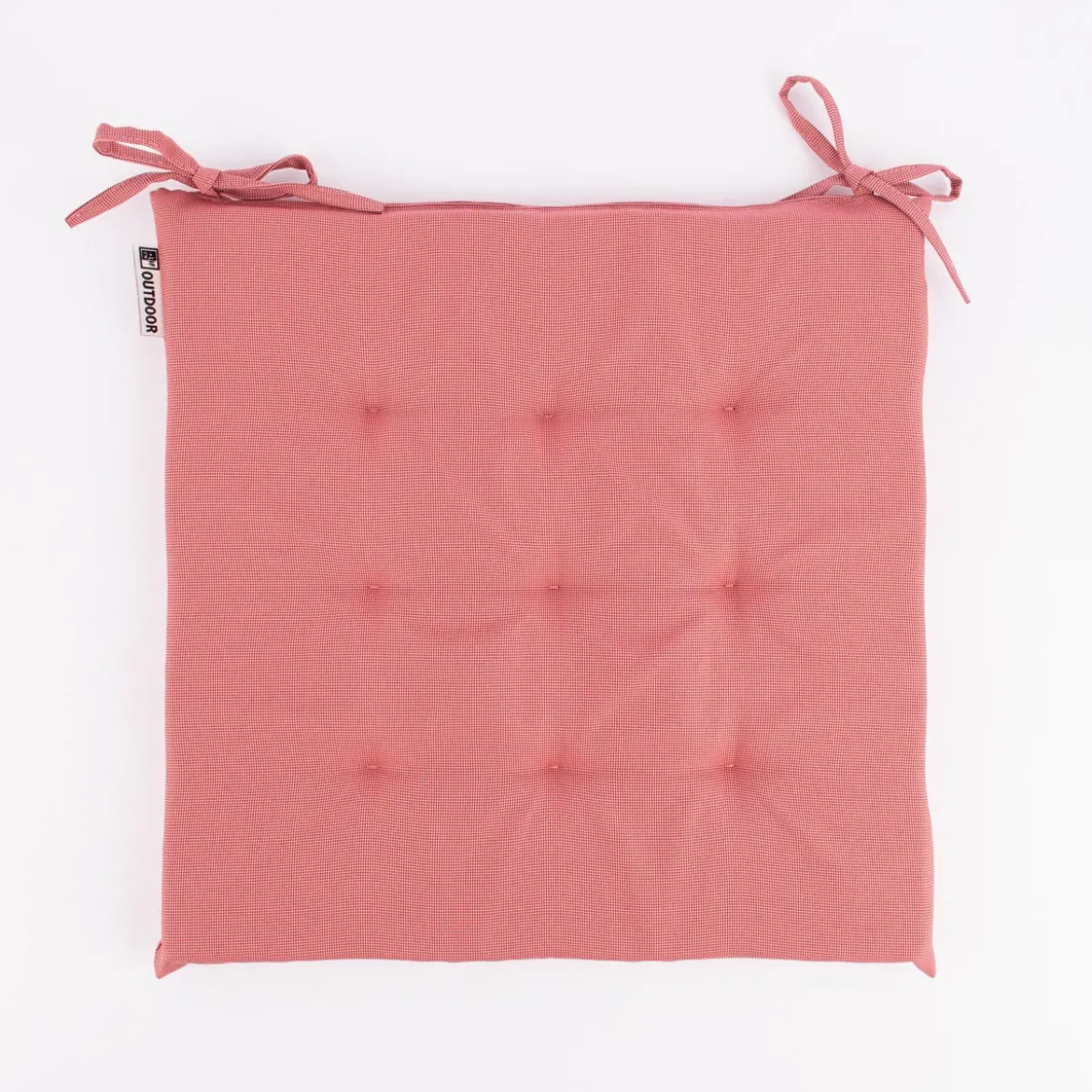 Outdoor Stuhlkissen mit Bindebändern St. Maxime Struktur rosa 38x38cm