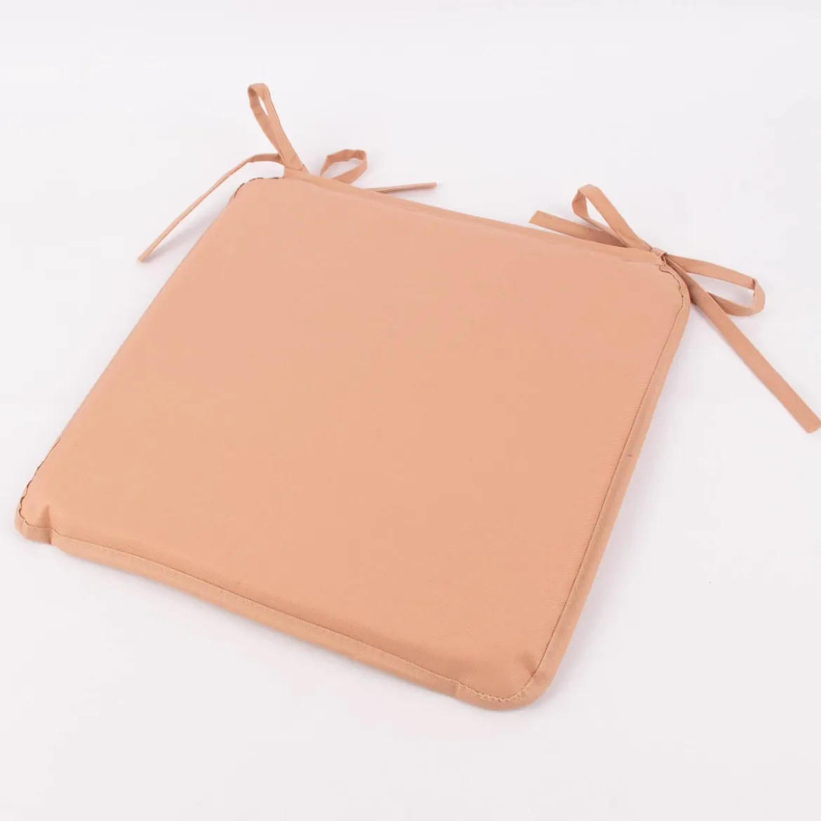 Outdoor Stuhlkissen mit Bindebändern einfarbig rosa 38x38x2,5cm