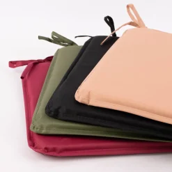 Outdoor Stuhlkissen mit Bindebändern einfarbig rosa 38x38x2,5cm