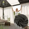 Outdoor Vorhang Olefina mit Smok-Schlaufenband dunkelgrau-braun in 245cm oder Wunschlänge von SCHÖNER LEBEN.