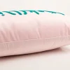PAD Kissenhülle Letters glück(l)ich Samt Frotteestickerei rosa türkis 35x60cm