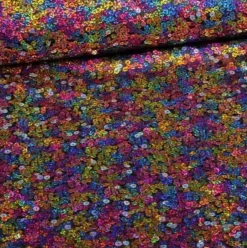 Pailettenstoff Stretch Holografie Pailetten multicolor 130cm Breite