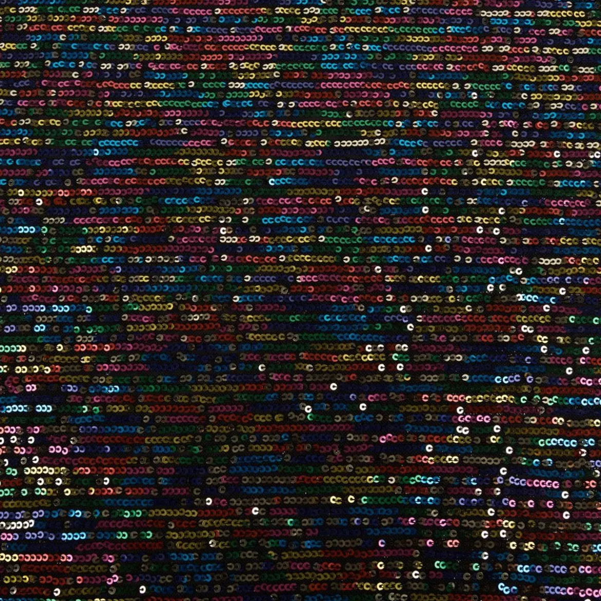 Pailettenstoff Stretch Mini Pailetten multicolor 130cm Breite