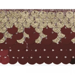 Pailletten Glitzer Band bordeaux goldfarbig Breite: 5cm
