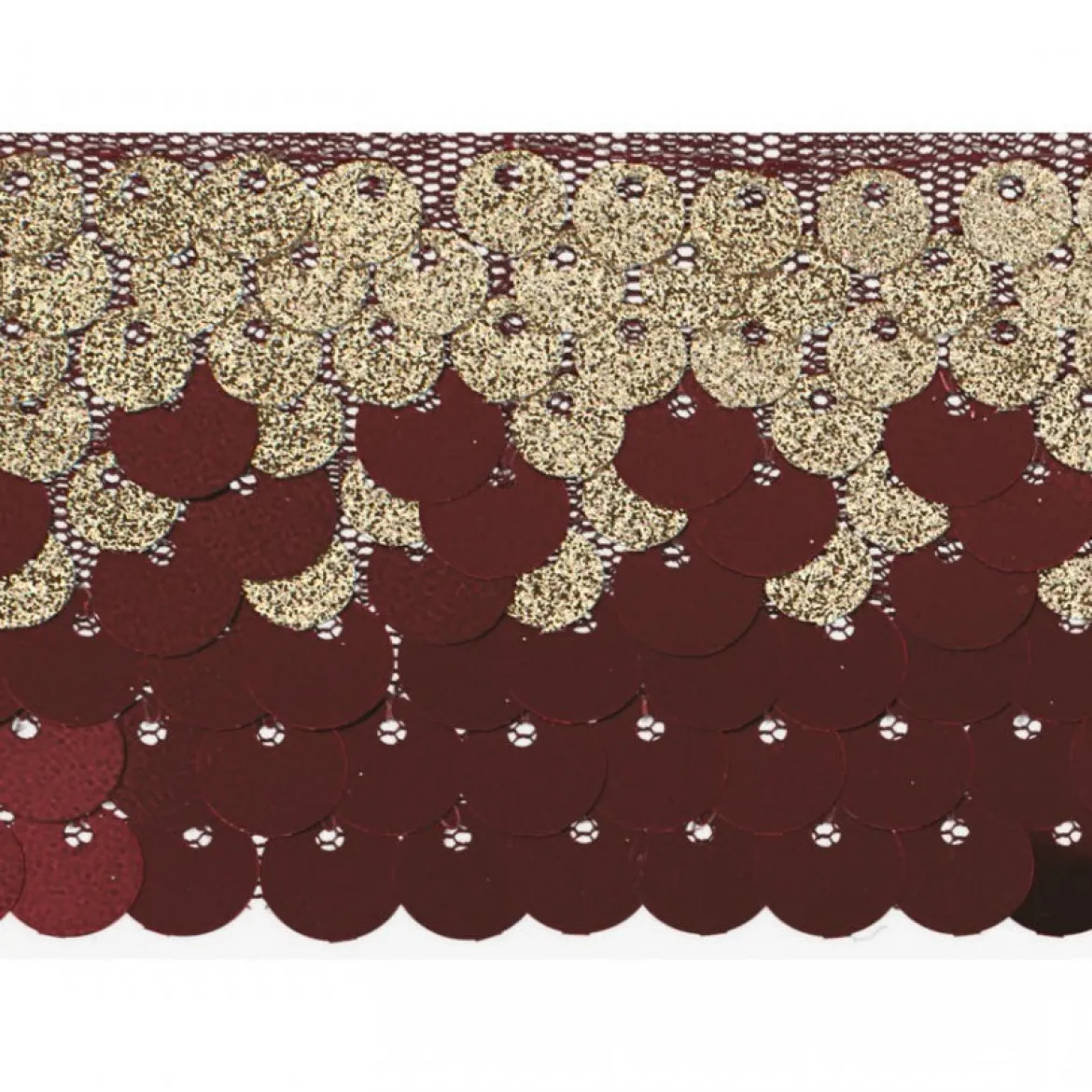 Pailletten Glitzer Band bordeaux goldfarbig Breite: 5cm