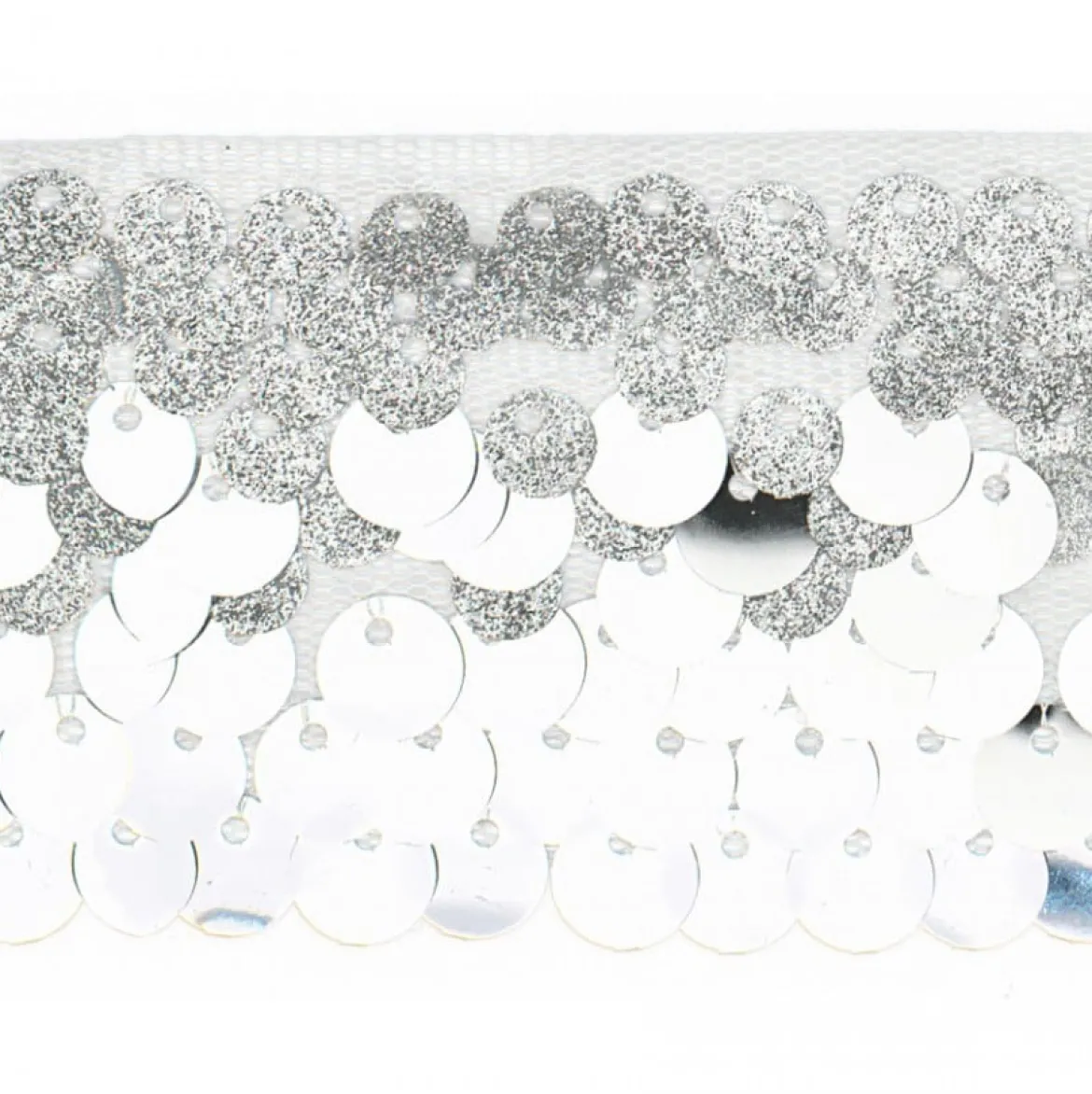 Pailletten Glitzer Band silberfarbig Breite: 5cm