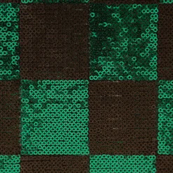 Paillettenstoff Karo Mesh Tüll Kostümstoff smaragdgrün schwarz 1,25m Breite