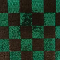 Paillettenstoff Karo Mesh Tüll Kostümstoff smaragdgrün schwarz 1,25m Breite