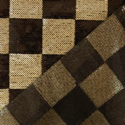 Paillettenstoff Karo Mesh Tüll Kostümstoff gold schwarz 1,25m Breite