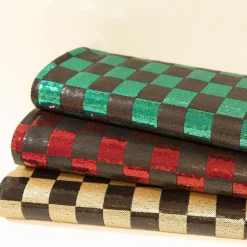 Paillettenstoff Karo Mesh Tüll Kostümstoff gold schwarz 1,25m Breite