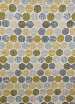 Panama Dekostoff Baumwollstoff Casa Saffron creme Kreise in grau braun verschiedene Motive 1,4m Breite