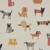 Panama Dekostoff Baumwollstoff Woof Butterscotch Hunde beige bunt 140cm Breite