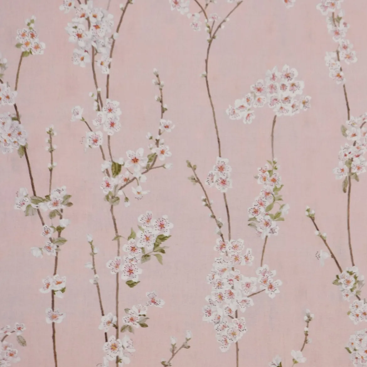 Panama Dekostoff Baumwollstoff Almond Blossom Mandelblütenzweige rosa 140cm Breite