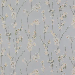 Panama Dekostoff Baumwollstoff Almond Blossom Mandelblütenzweige hellblau 140cm Breite