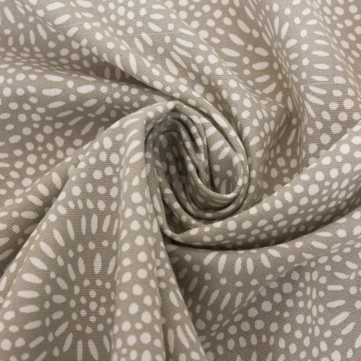 Panama Dekostoff Baumwollstoff Whirl Pebble Mandalas Kreise grau 138cm Breite