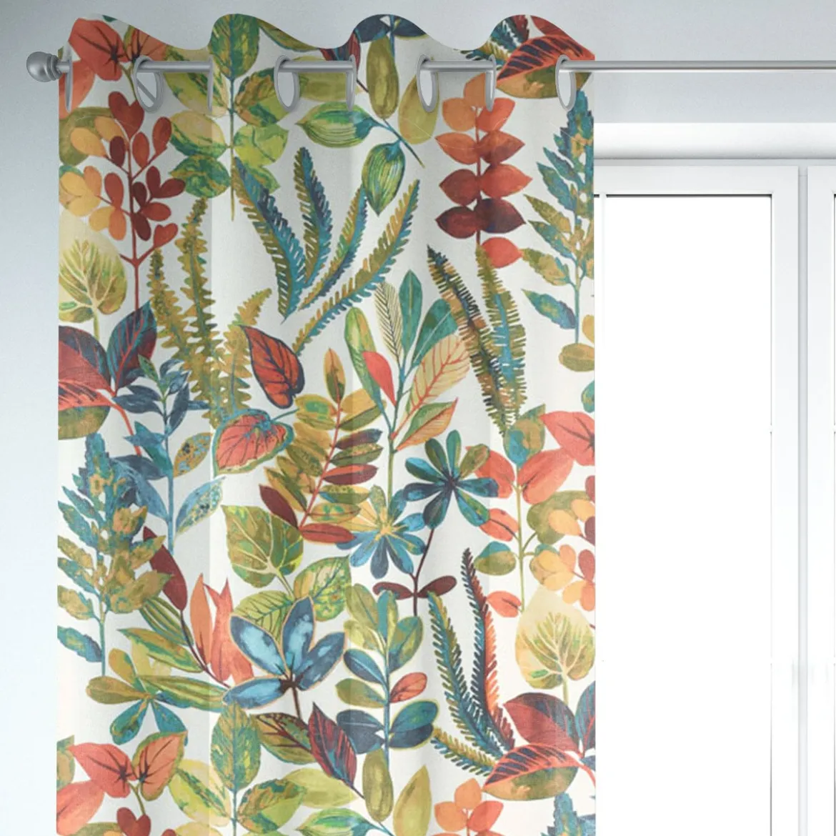 Panama Dekostoff Baumwollstoff Tonga Spice Exotik Blätter Pflanzen bunt 140cm Breite