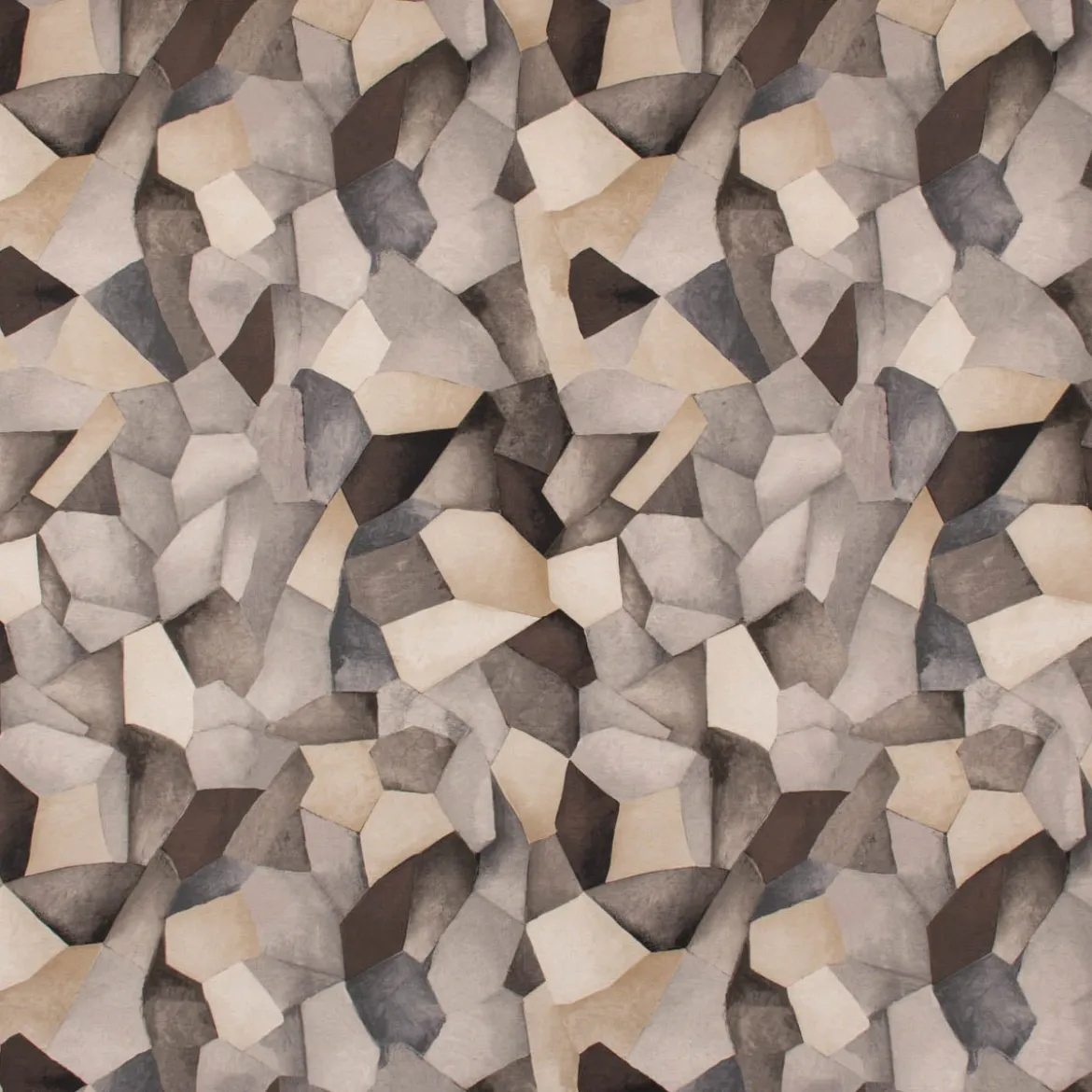 Panama Dekostoff Baumwollstoff Digitaldruck Statue Mosaik Abstrakt steingrau 140cm Breite