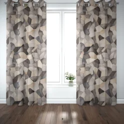 Panama Dekostoff Baumwollstoff Digitaldruck Statue Mosaik Abstrakt steingrau 140cm Breite