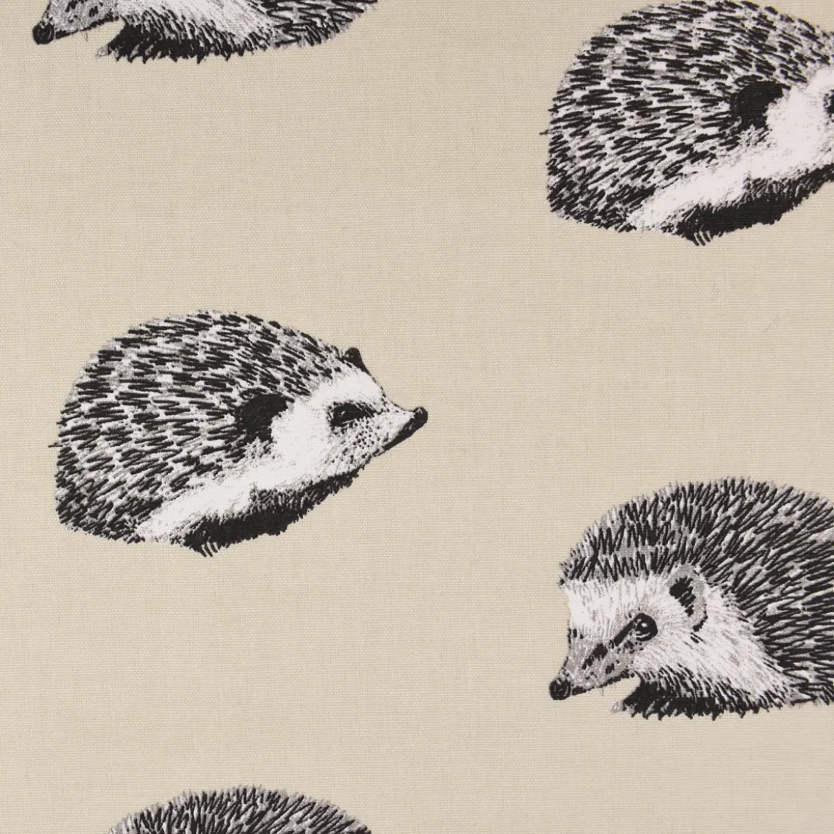 Panama Dekostoff Baumwollstoff Digitaldruck Hedgehog Canvas Igel beige schwarz 140cm Breite