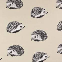 Panama Dekostoff Baumwollstoff Digitaldruck Hedgehog Canvas Igel beige schwarz 140cm Breite