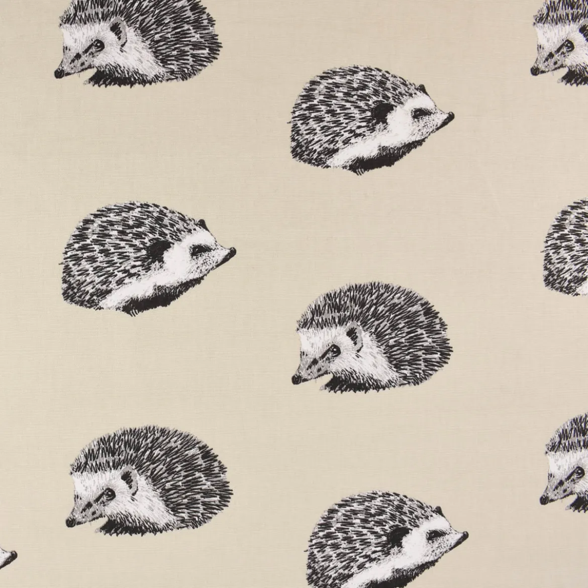 Panama Dekostoff Baumwollstoff Digitaldruck Hedgehog Canvas Igel beige schwarz 140cm Breite