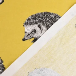 Panama Dekostoff Baumwollstoff Digitaldruck Hedgehog Canvas Igel gelb schwarz 140cm Breite