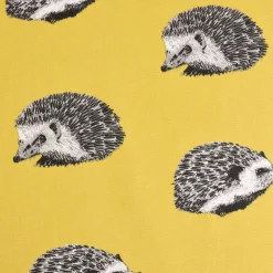 Panama Dekostoff Baumwollstoff Digitaldruck Hedgehog Canvas Igel gelb schwarz 140cm Breite