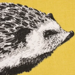 Panama Dekostoff Baumwollstoff Digitaldruck Hedgehog Canvas Igel gelb schwarz 140cm Breite