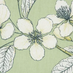 Panama Dekostoff Baumwollstoff Cherry Blossom Kirschblüten grün weiß 140cm Breite