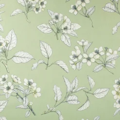 Panama Dekostoff Baumwollstoff Cherry Blossom Kirschblüten grün weiß 140cm Breite