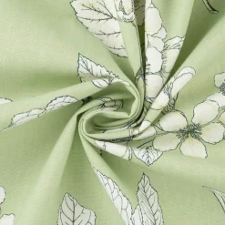 Panama Dekostoff Baumwollstoff Cherry Blossom Kirschblüten grün weiß 140cm Breite