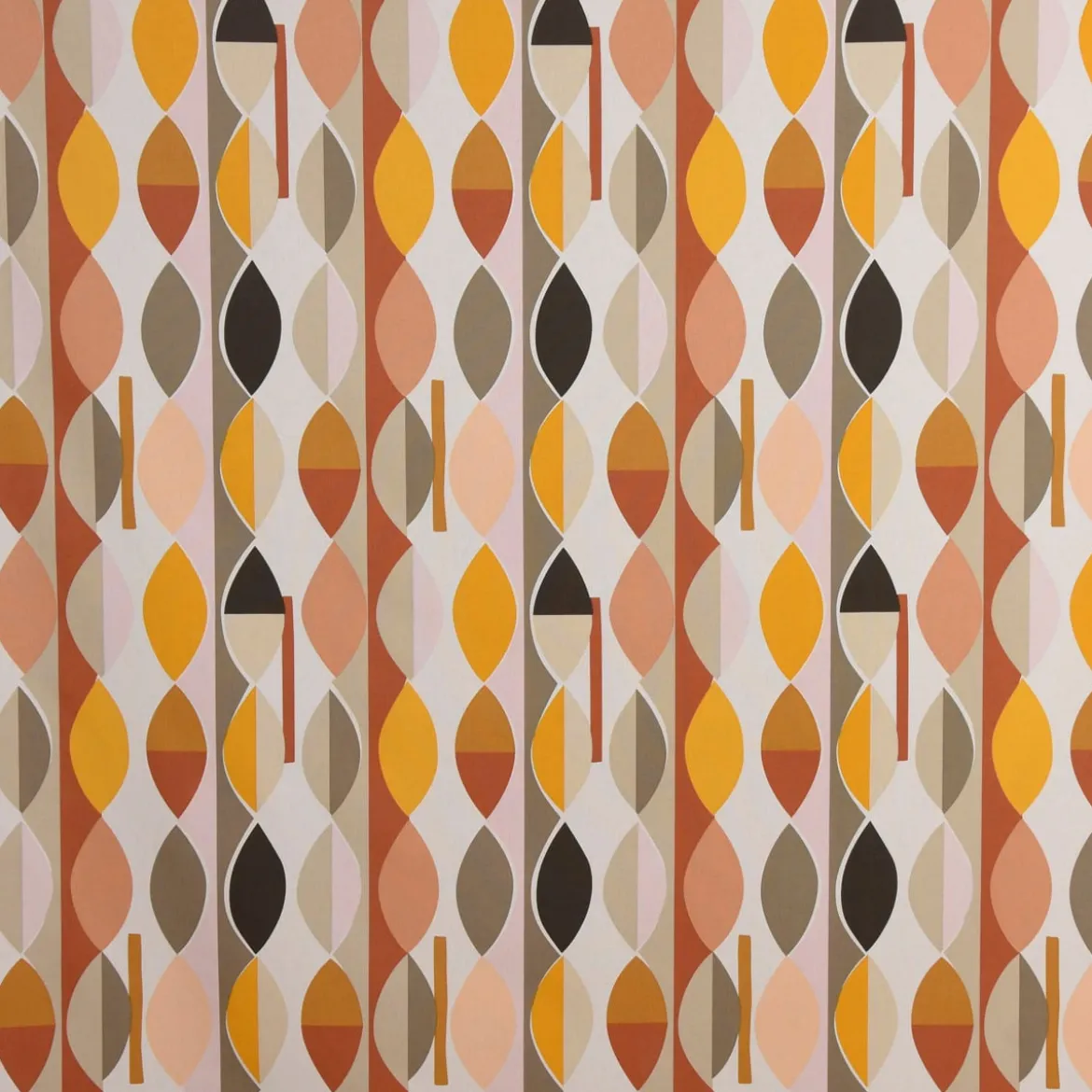 Panama Dekostoff Baumwollstoff Mabel Nougat Retro orange gelb 138cm Breite