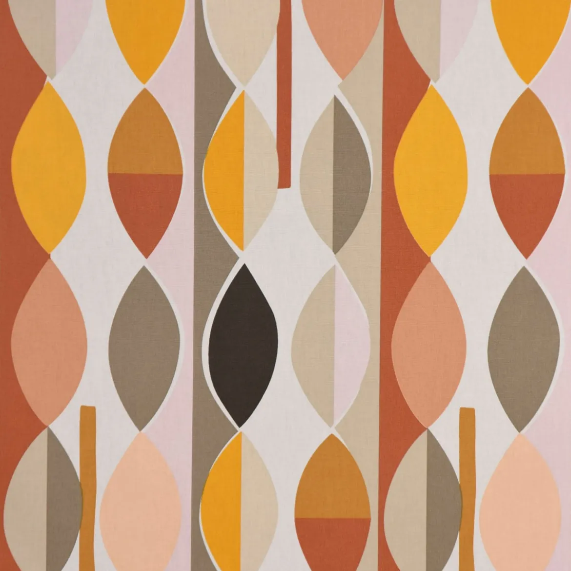 Panama Dekostoff Baumwollstoff Mabel Nougat Retro orange gelb 138cm Breite