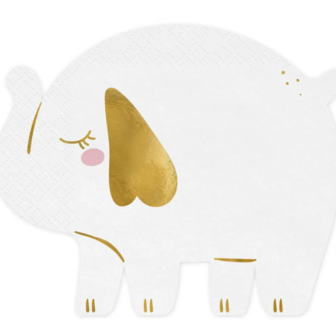 Papierservietten Elefant weiß goldfarbig 16x13,5cm 2lagig 12 Stück