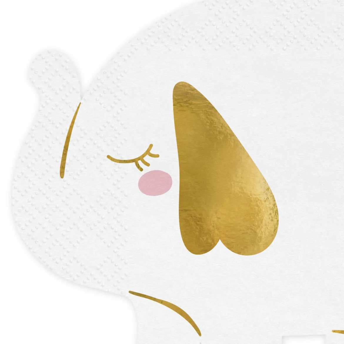 Papierservietten Elefant weiß goldfarbig 16x13,5cm 2lagig 12 Stück