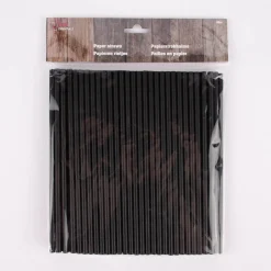 Papiertrinkhalm 80 Stück schwarz 20x0,5cm