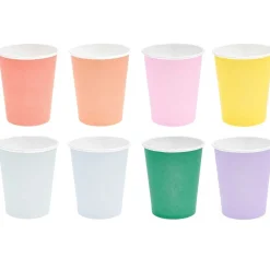 Pappbecher in bunten Farben 250ml von Rico Design, 8 Stück