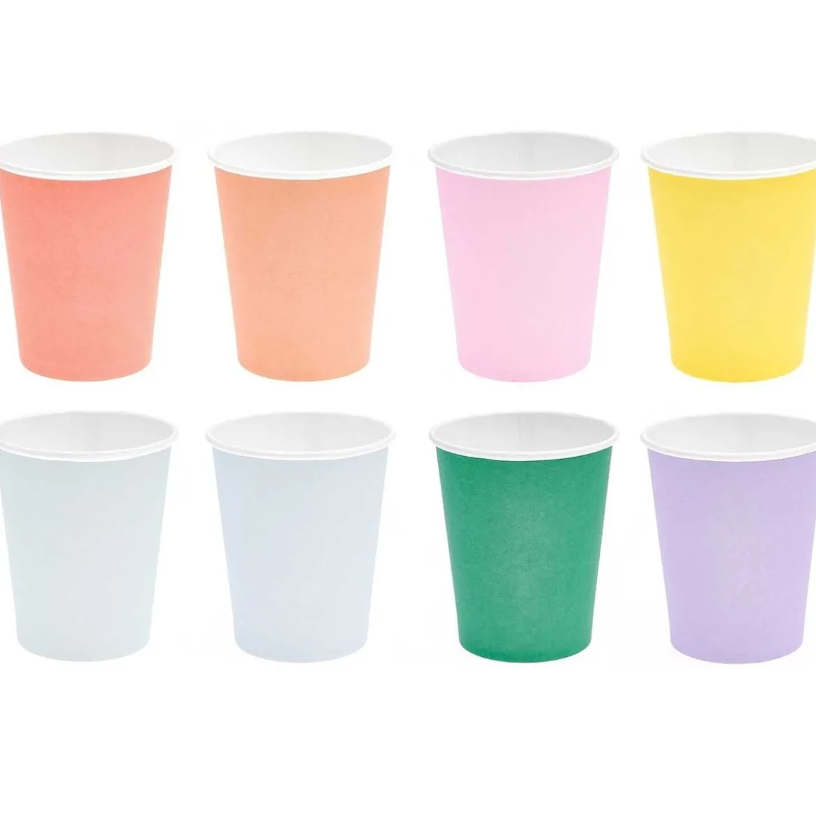 Pappbecher in bunten Farben 250ml von Rico Design, 8 Stück
