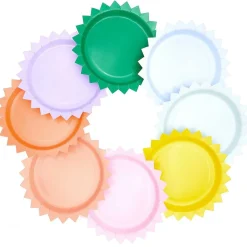 Pappteller in bunten Farben mit Zackenrand 25cm von Rico Design, 8 Stück