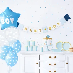 Party Dekoset It's a boy hellblau für 6 Personen