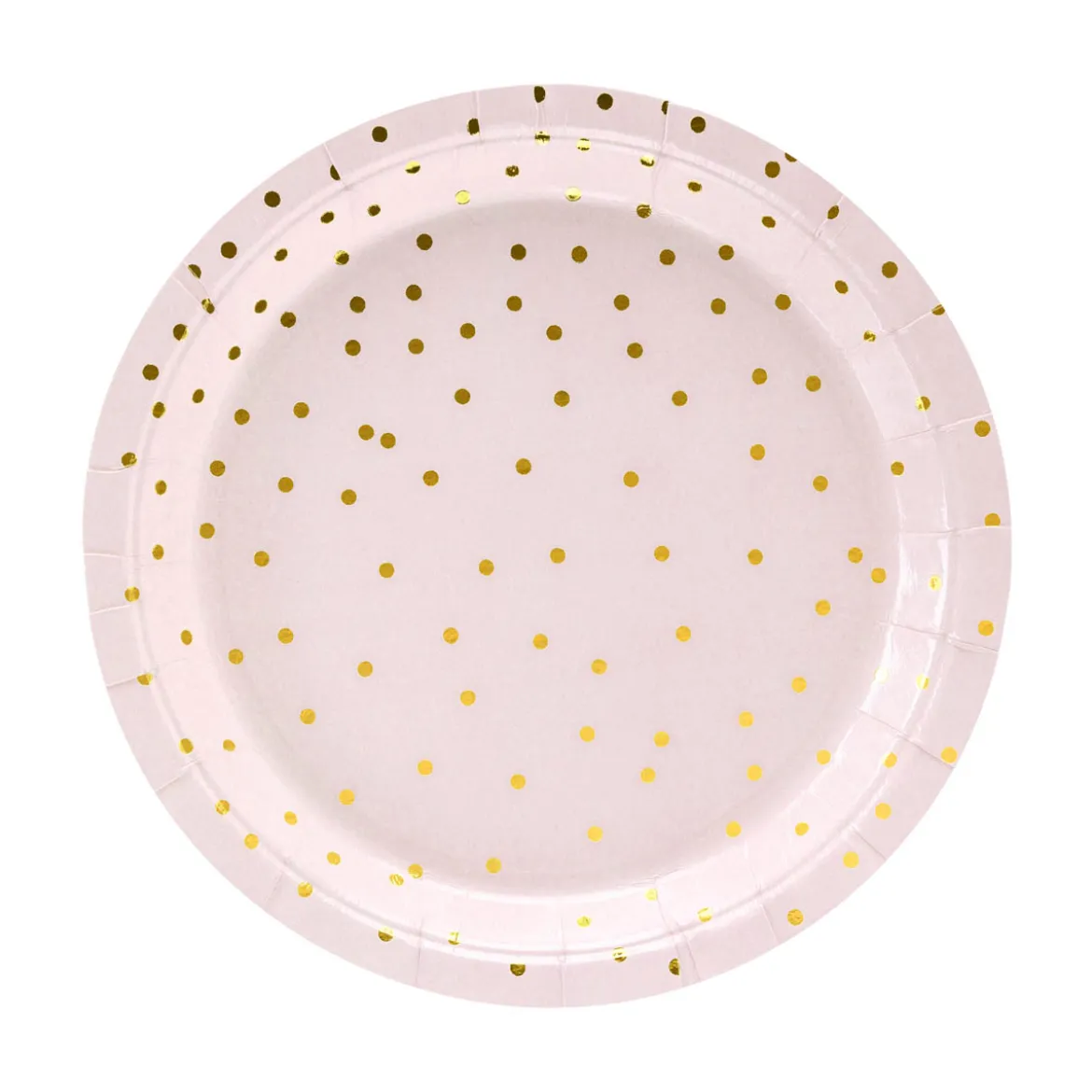 Party Pappteller Pünktchen rosa gold 18cm Ø 6er Pack