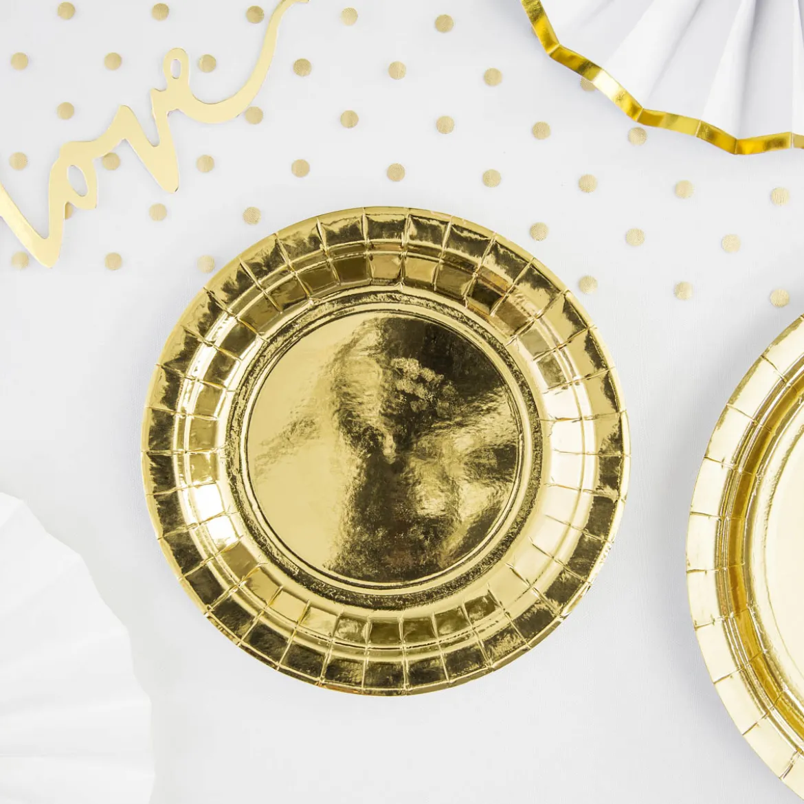 Party Pappteller uni gold 18cm Ø 6er Pack