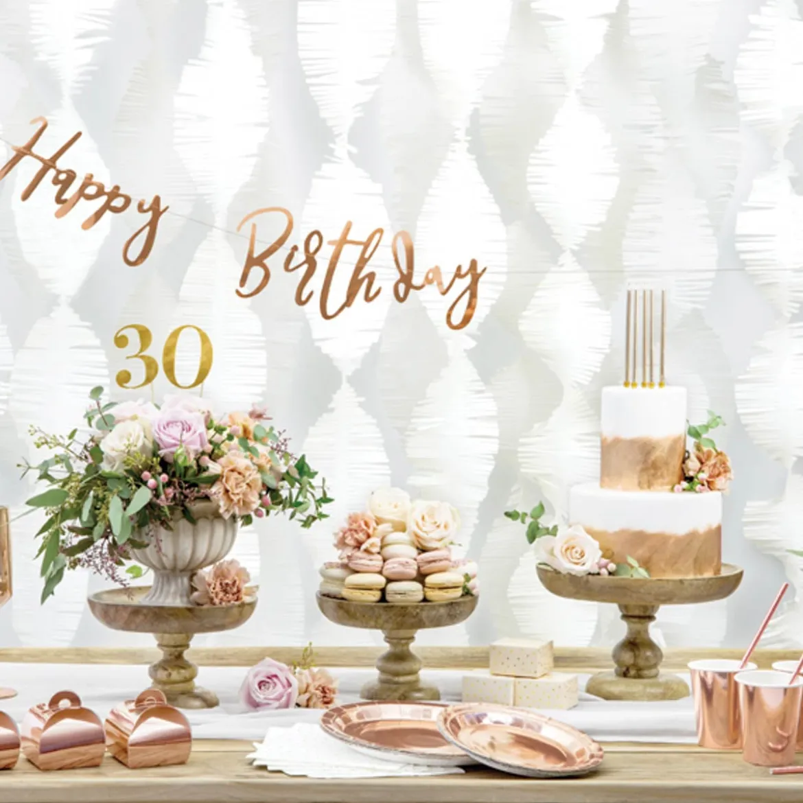 Party Pappteller uni rose-gold 18cm Ø 6er Pack