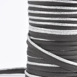 Paspelband Polyester dunkelgrau Glitzer Lurex silber Breite: 1cm