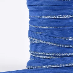 Paspelband Polyester jeansblau Glitzer Lurex Breite: 1cm