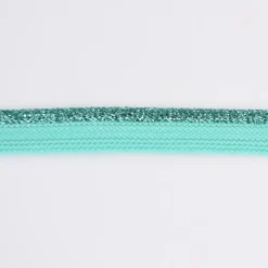 Paspelband Polyester mint Glitzer Lurex Breite: 1cm