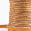 Paspelband Polyester ocker gelb Glitzer Lurex silber Breite: 1cm