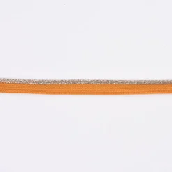 Paspelband Polyester ocker gelb Glitzer Lurex silber Breite: 1cm