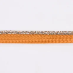 Paspelband Polyester ocker gelb Glitzer Lurex silber Breite: 1cm