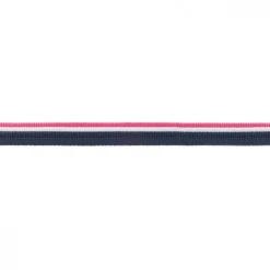 Paspelband Polyester Trio 3fach dunkelblau weiß pink Breite: 1,7cm